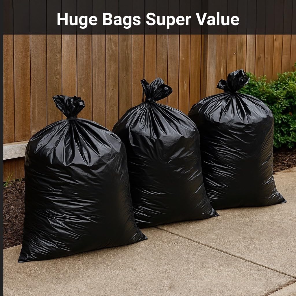 32-33 Gallon 2.5 Mil Black Heavy Duty Trash Bags 100 Count G25180