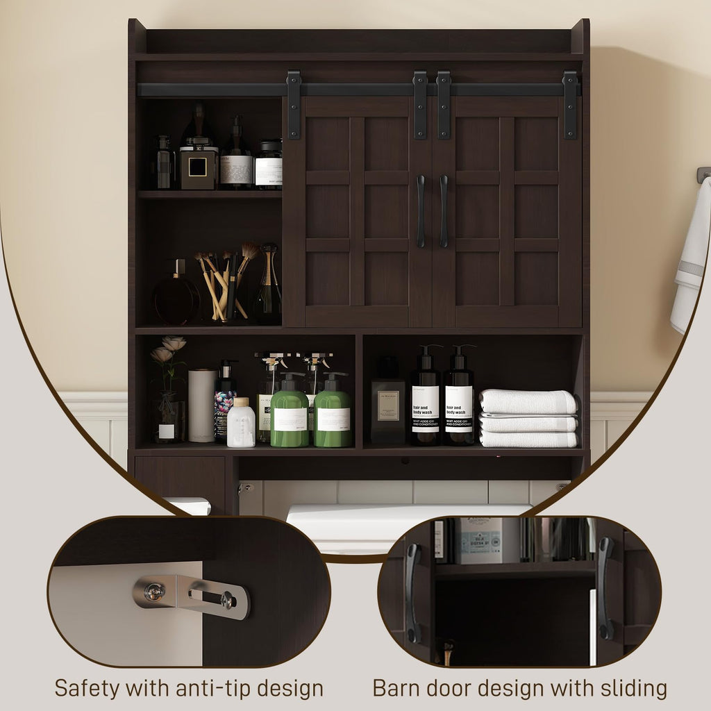 Over The Toilet Storage Cabinet with Sliding Doors W907