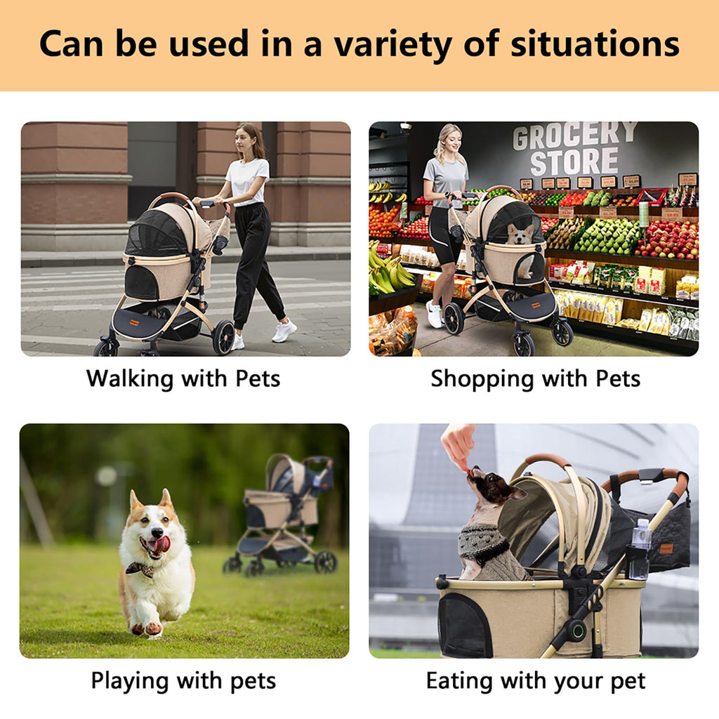 Dog Stroller with Removable Carrier J8371