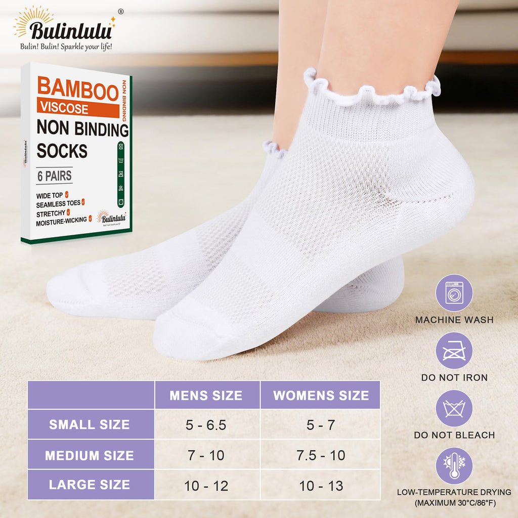 White Low Cut Diabetic Ankle Socks 6 Pairs S37435