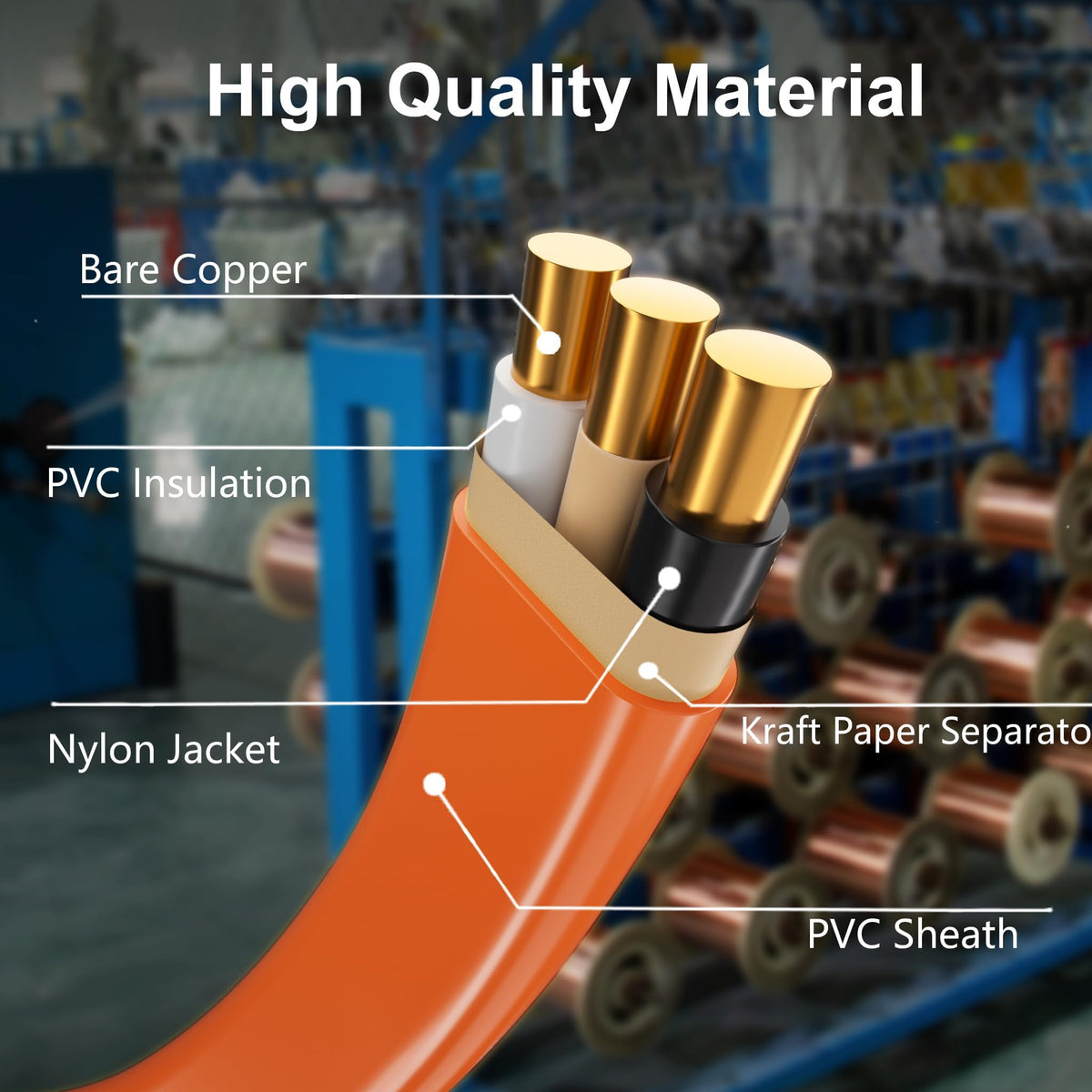 Orange 50FT Non-Metallic Sheathed Cable P967341