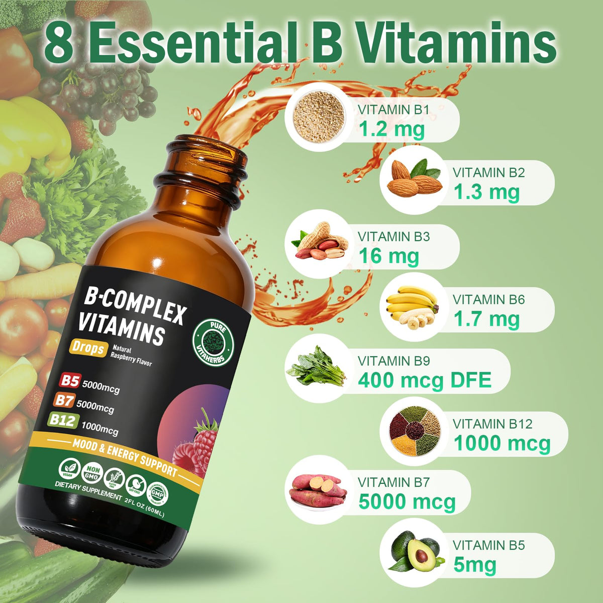 B-Complex & Biotin Drops 2 Fl Oz O316