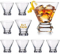 Set of 9 Crystal Stemless Martini Glasses 8 Ounces V669710
