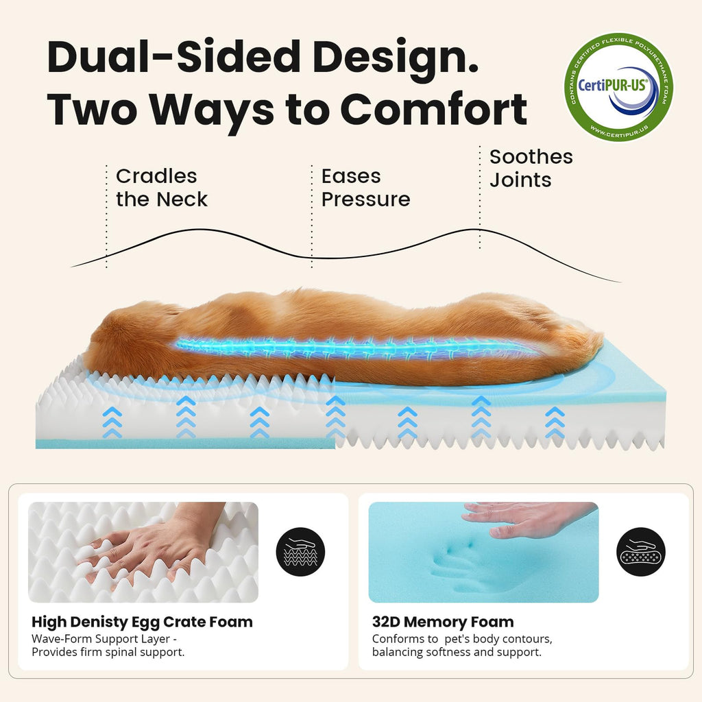 Large Reversible Memory Foam Dog Bed W9579