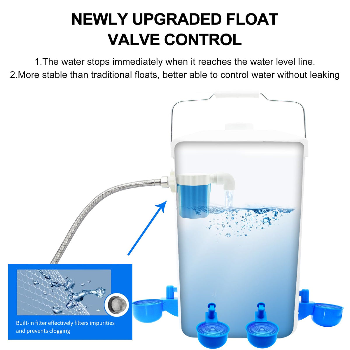 3 Gallons Automatic Poultry Waterer with Hose Attachment P867