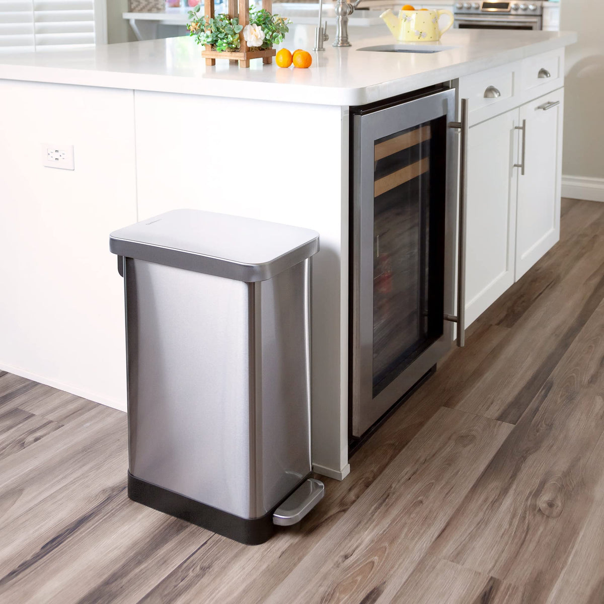 13.2 Gallon Stainless Steel Step On Trash Can H7072