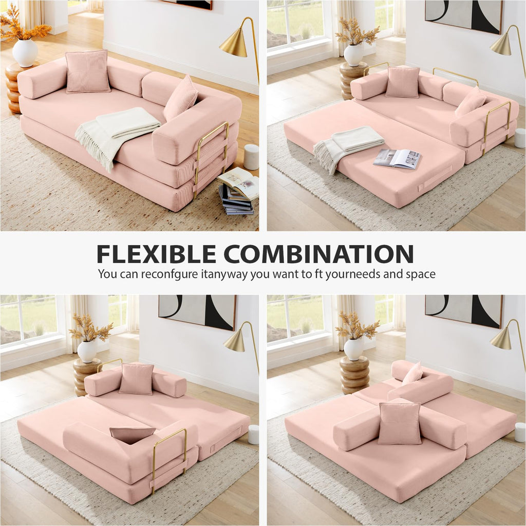Pink Futon Sleeper Sofa Bed C6273