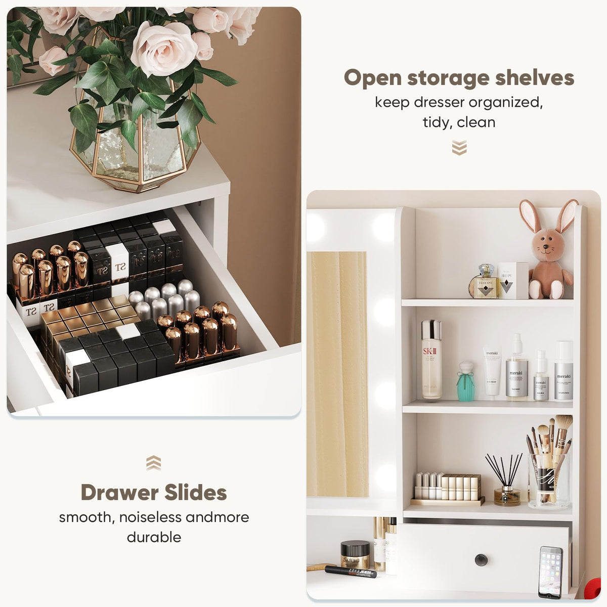 Makeup Vanity Desk with Mirror and Lights R969996