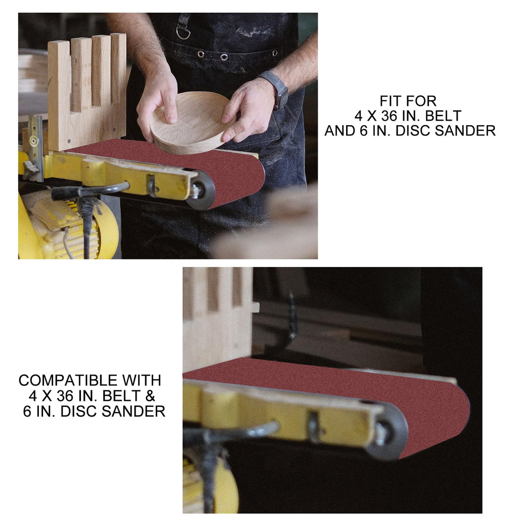 4 x 36 Inch Aluminum Oxide Sanding Belts and 6 Inch Sanding Discs Pack of 14 A9317