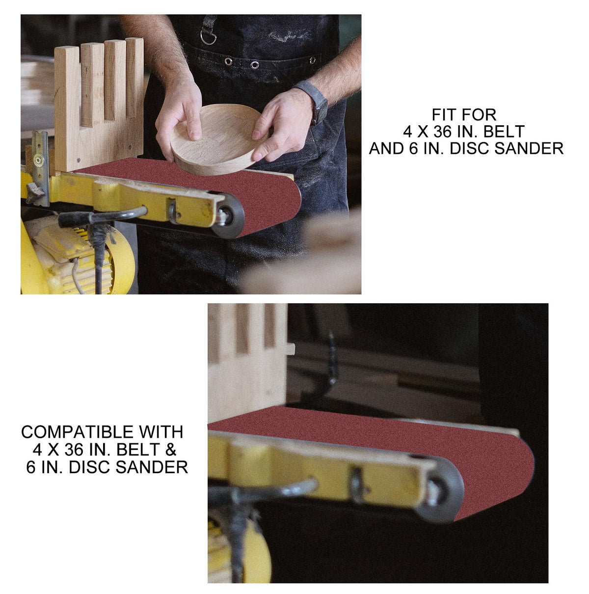 4 x 36 Inch Aluminum Oxide Sanding Belts and 6 Inch Sanding Discs Pack of 14 A9317