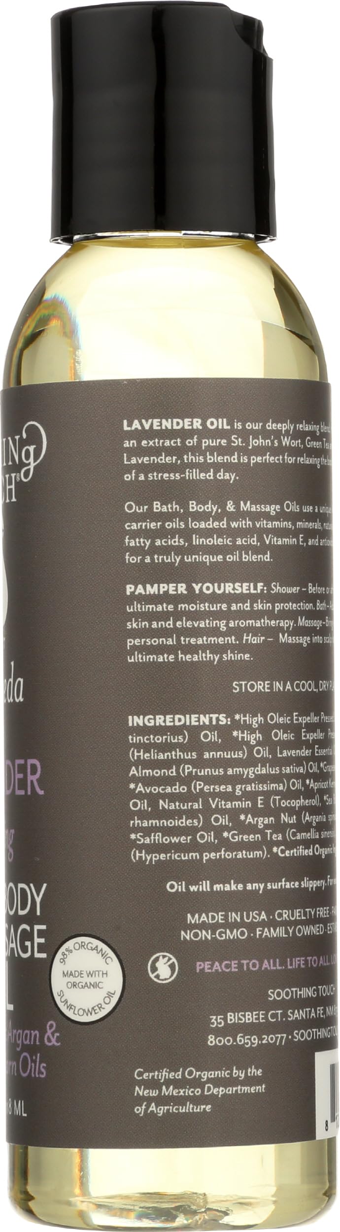 Organic Calming Lavender Bath, Body & Massage Oil, 4 Oz H344341