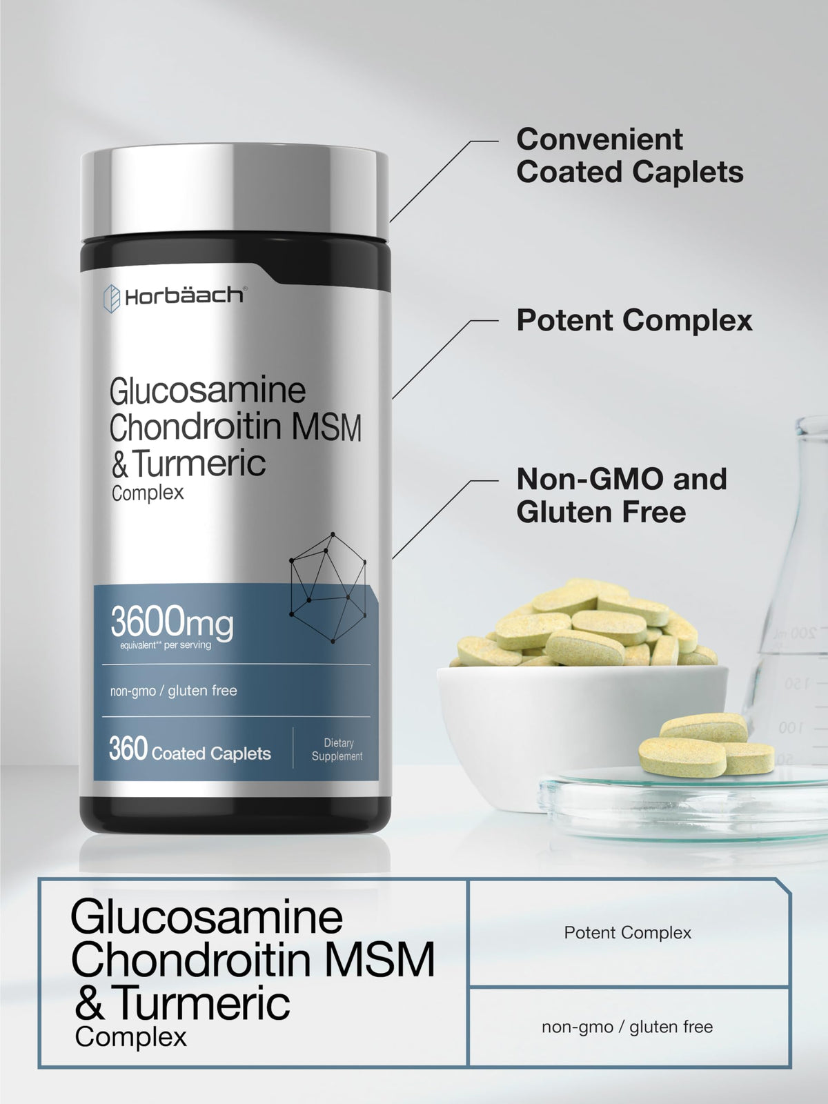 Glucosamine Chondroitin MSM 360 Caplets D62047