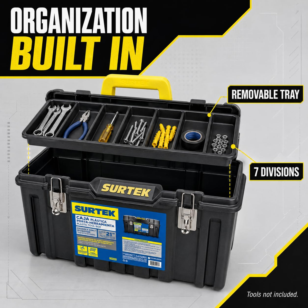 21" x 11" x 10" Black Mobile Tool Box K868789
