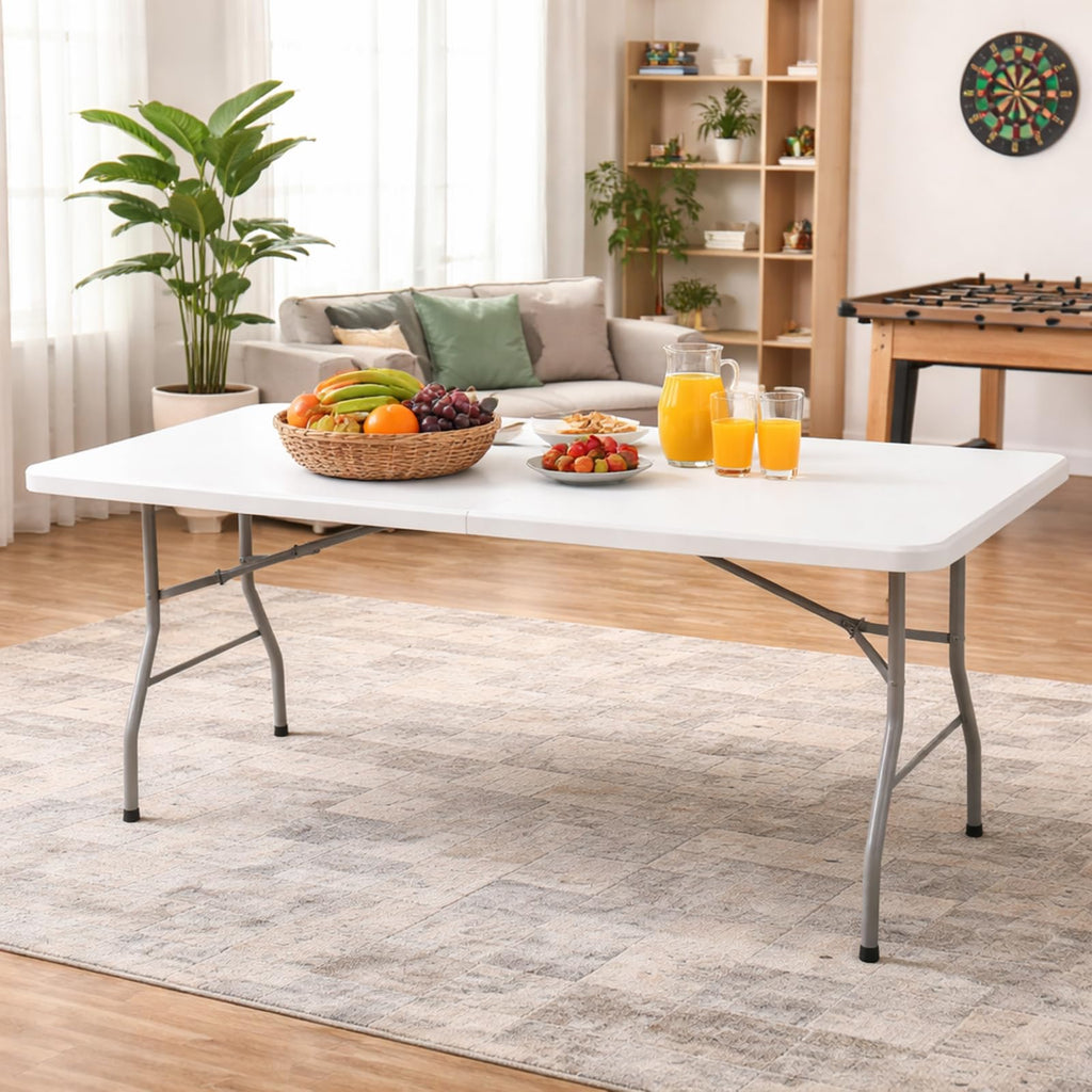 6FT Plastic Folding Table with Lock and Handle G43835