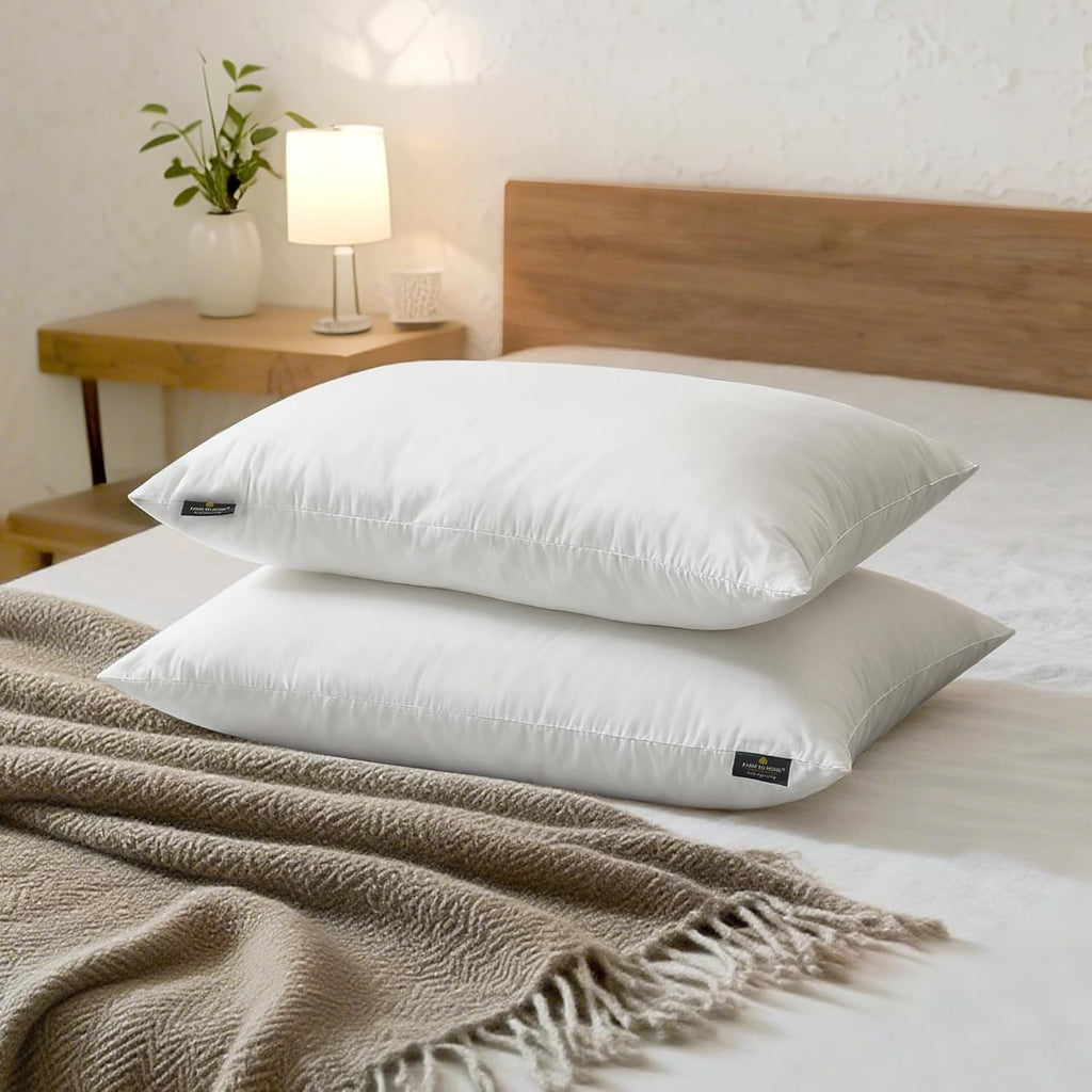 Feather and Down Pillows, 100% Organic Cotton Cover Z994406