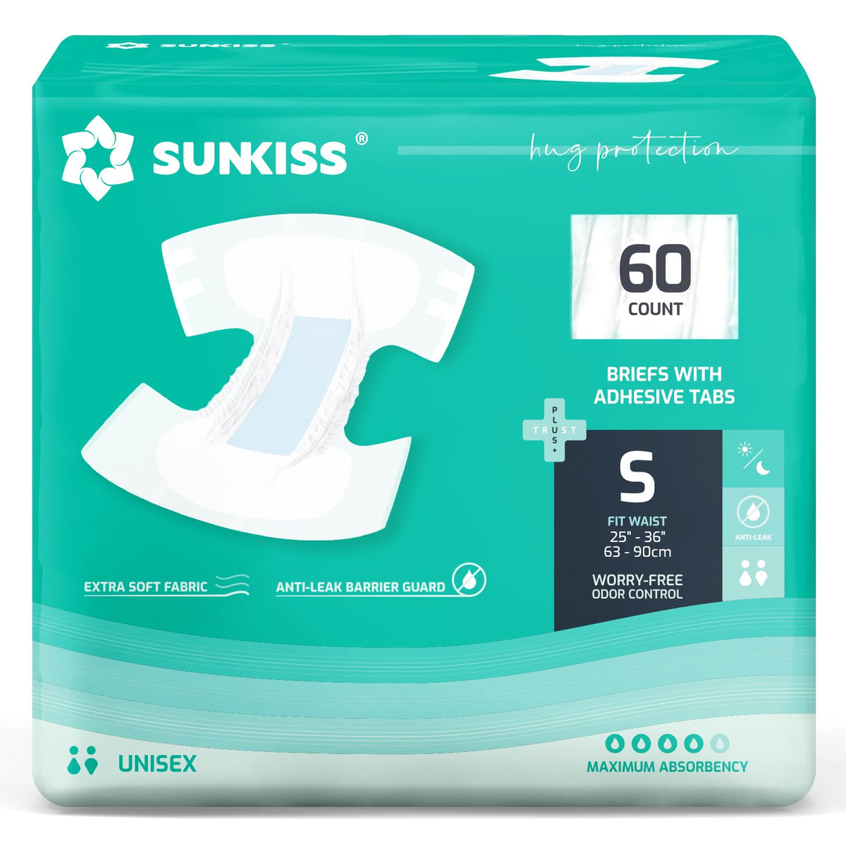 Adult Diapers with Tabs, Small, 60 Count G151