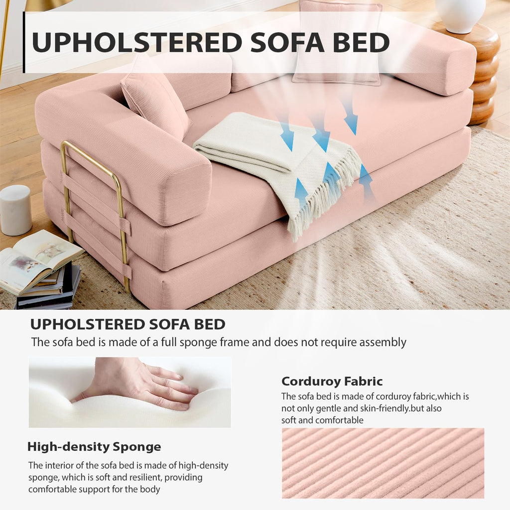 Pink Futon Sleeper Sofa Bed C6273