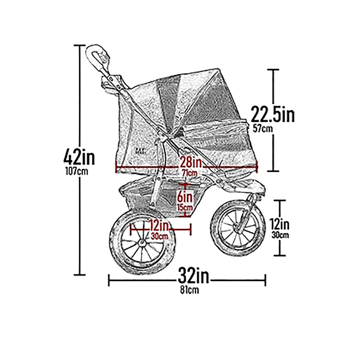 Navy Pet Stroller T753