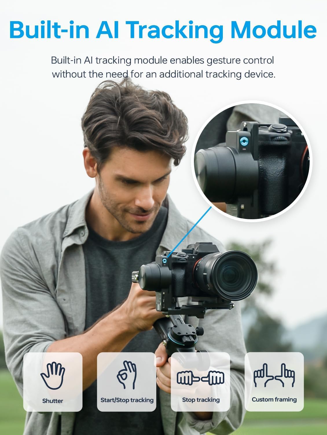 Camera Gimbal Stabilizer with AI Tracking Z2184