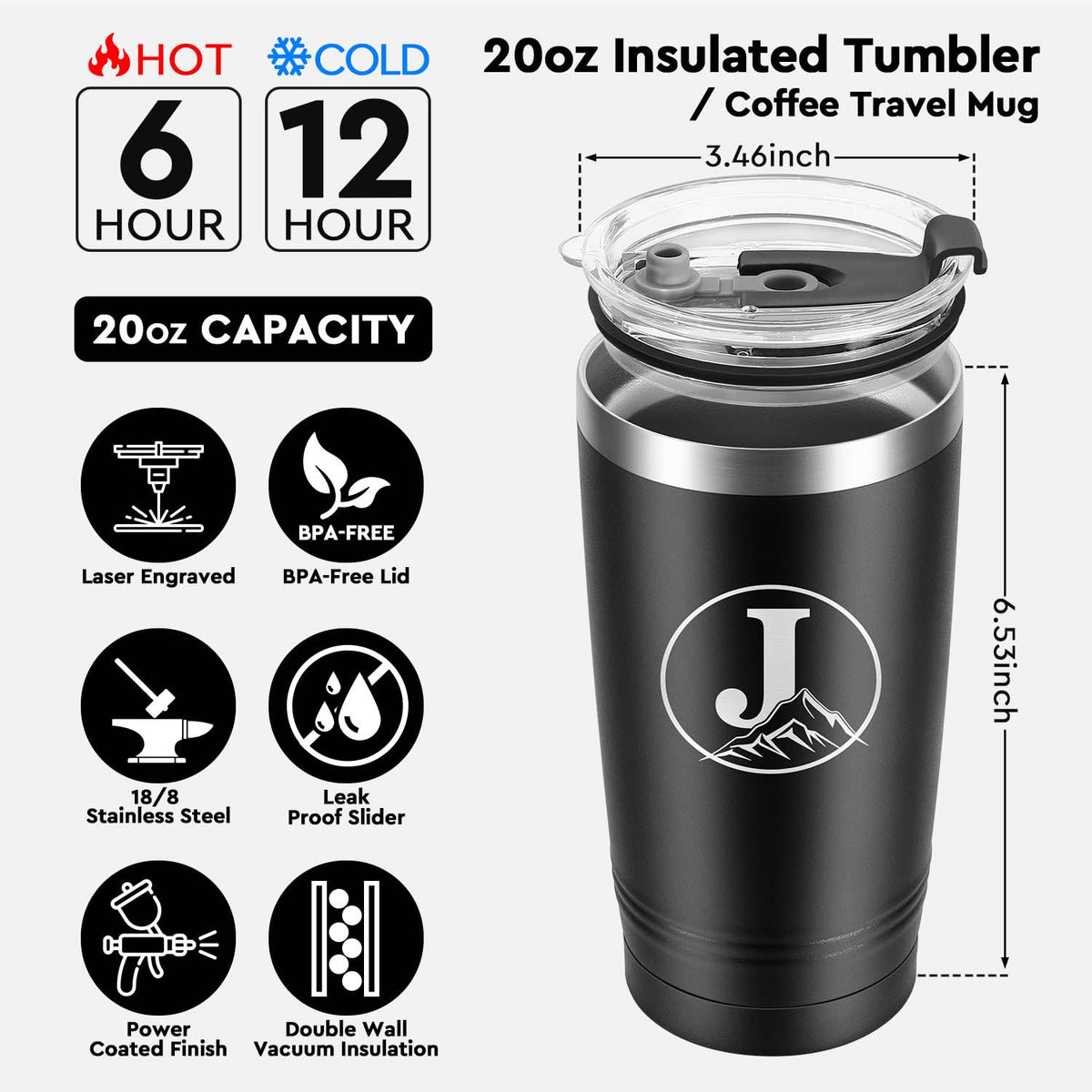 20 oz Insulated Tumbler with Lid V984