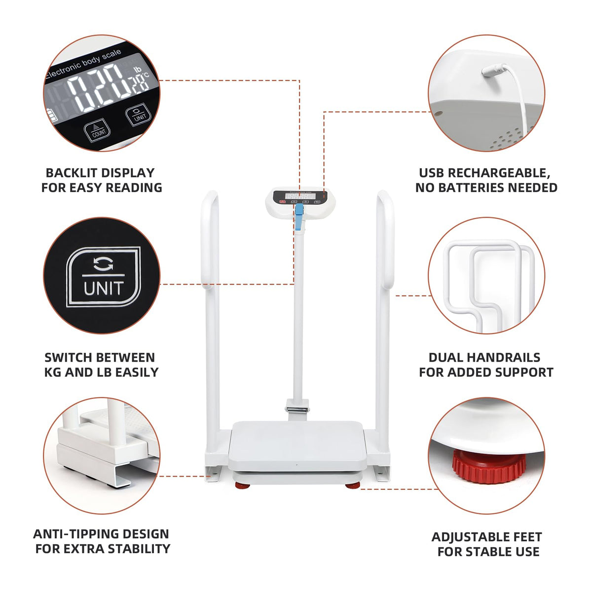 Scale with Handle 485lbs Weight Capacity HD LED Display Z223771