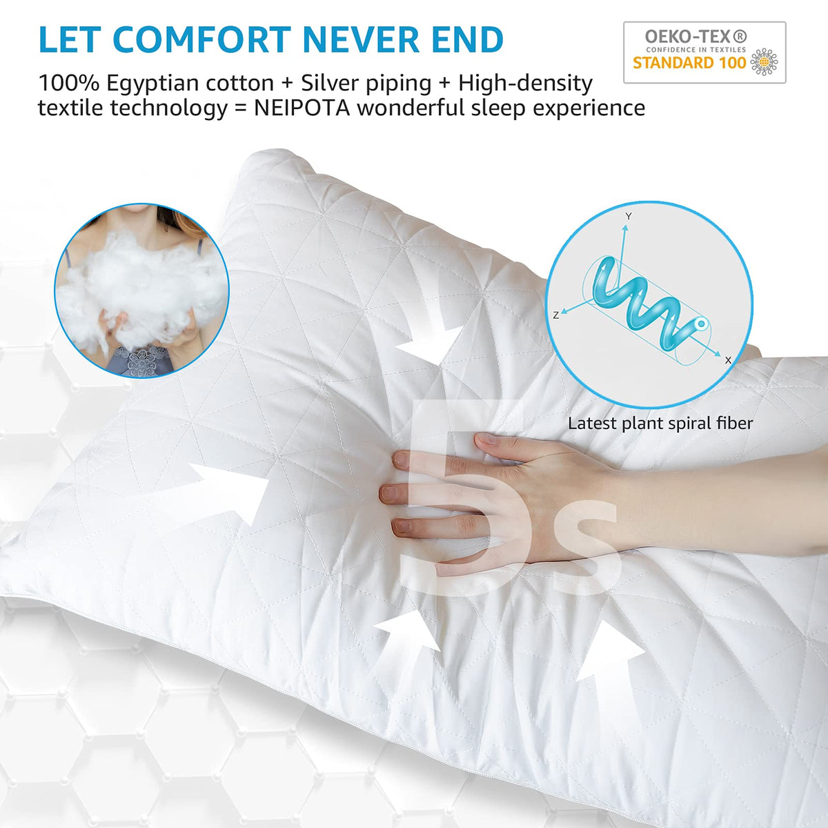 King Size Down Alternative Pillows Set of 2 I34655