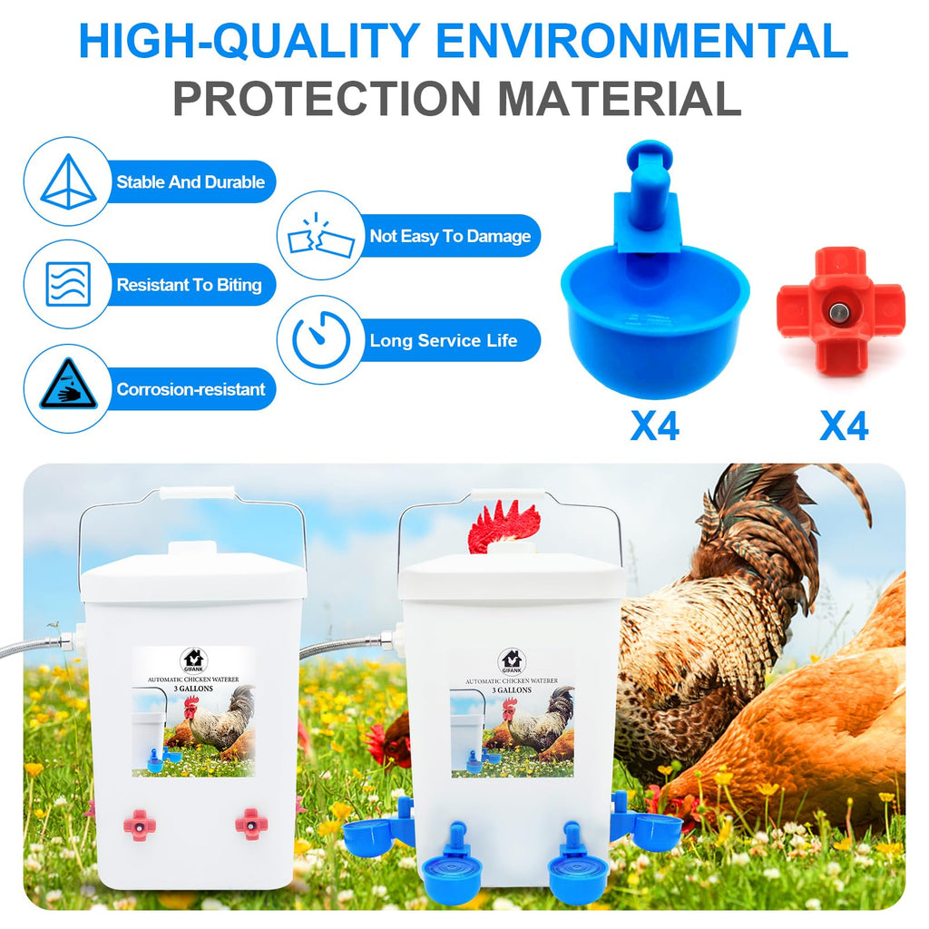 3 Gallons Automatic Poultry Waterer with Hose Attachment P867