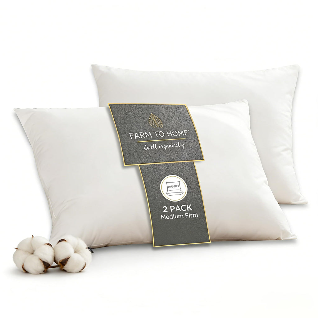 Feather and Down Pillows, 100% Organic Cotton Cover Z994406