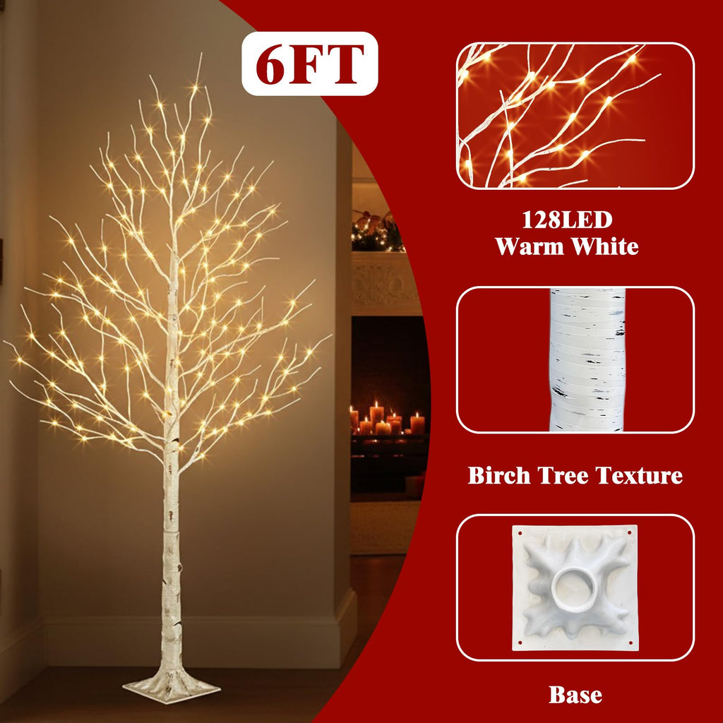 6ft Prelit White Christmas Trees 2Pack Y747864