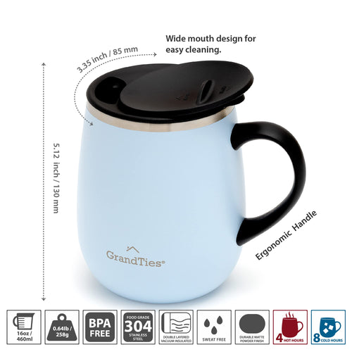 16 oz Insulated Stainless Steel Tumbler 2-Pack with Handle & Sliding Lid K25641
