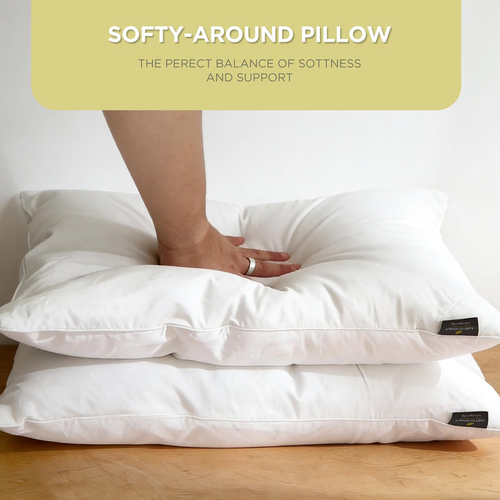 Feather and Down Pillows, 100% Organic Cotton Cover Z994406