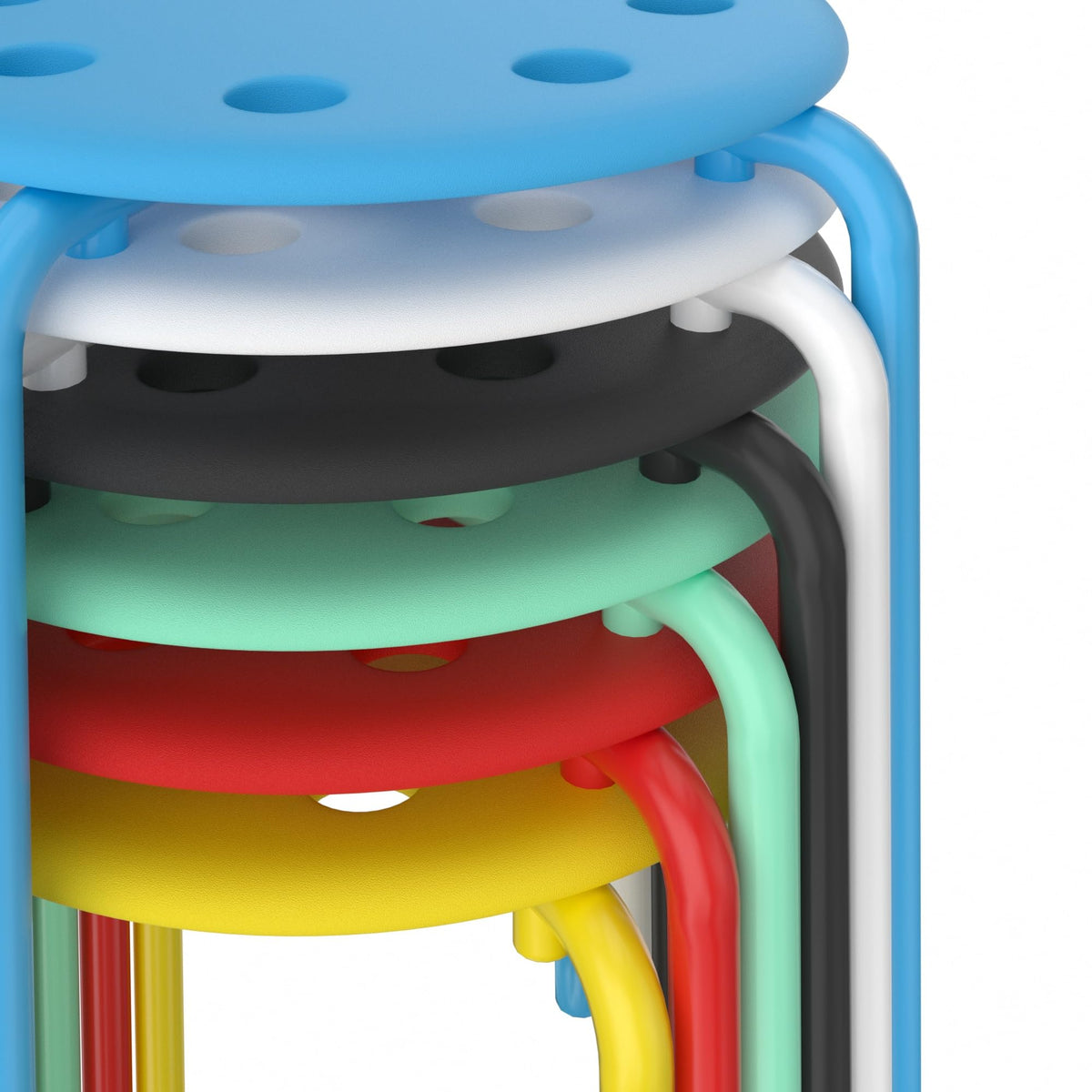 6 Piece Stacking Stools 17.7 Inch Colorful G5705