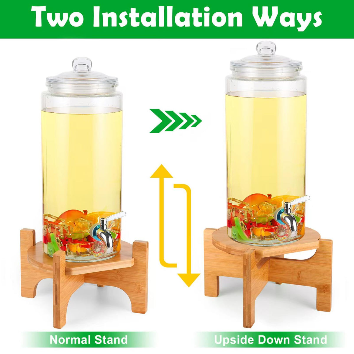 Bamboo Drink Dispenser Stand U2784