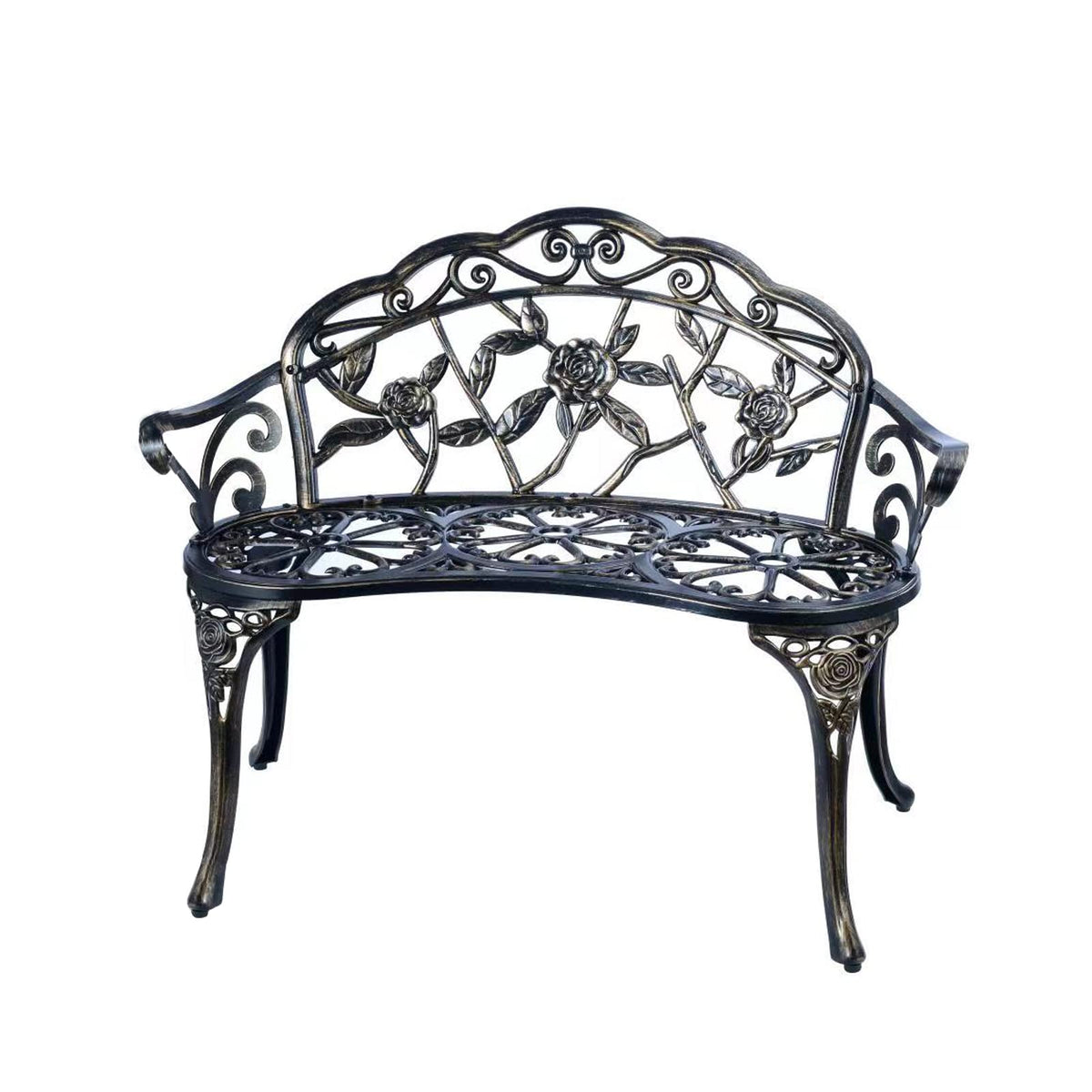 Metal Cast Aluminum Patio Garden Bench V9337