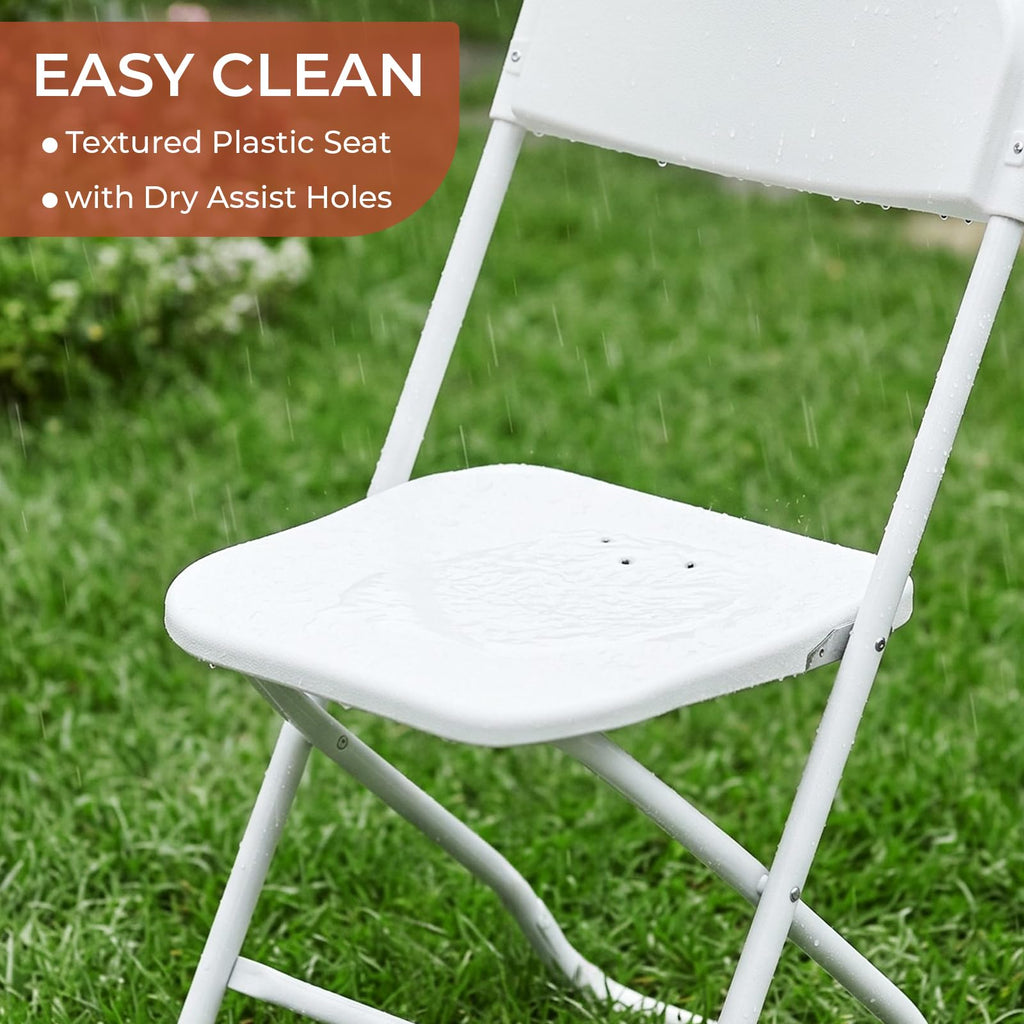 10 Pack White Plastic Folding Chair O325