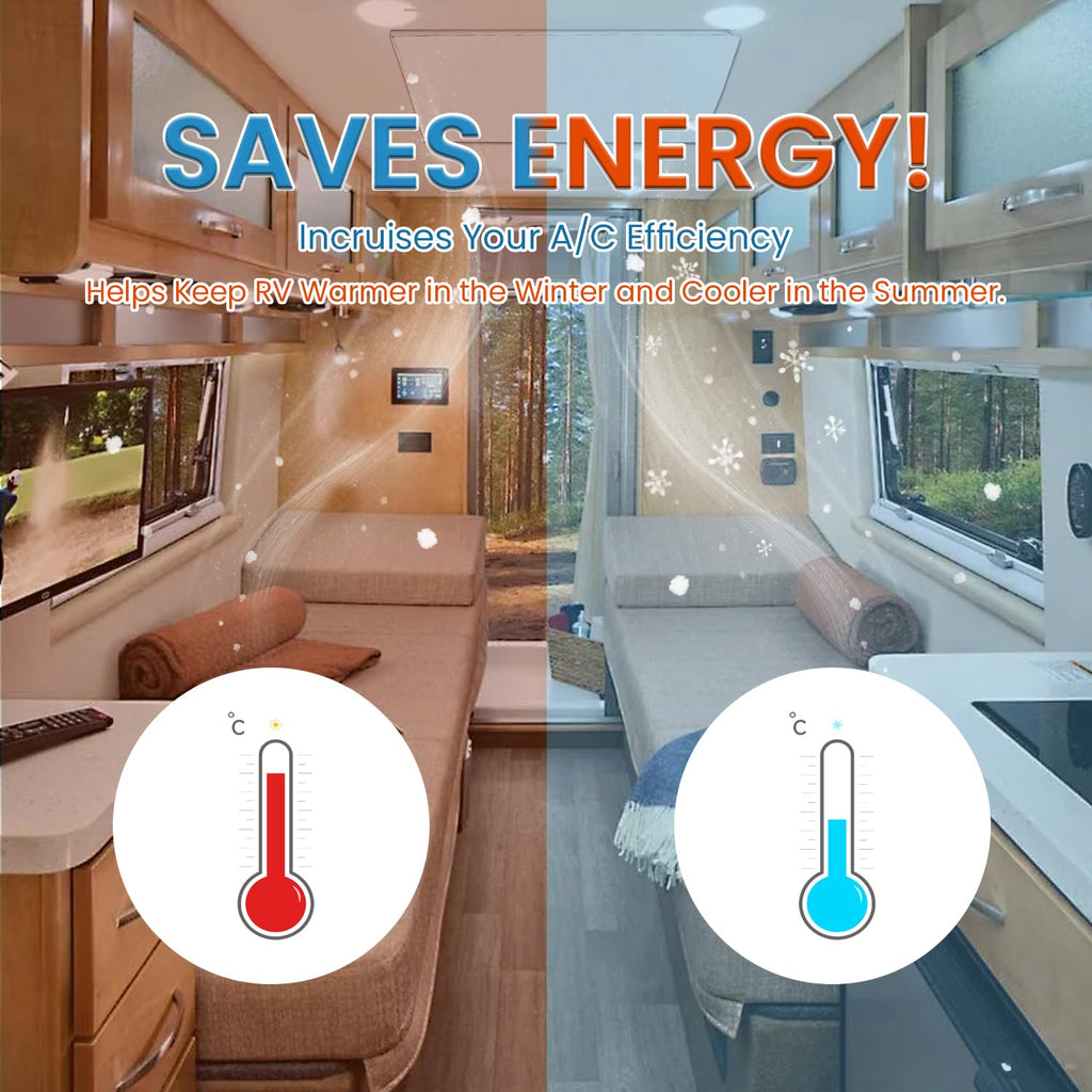 Waterproof Non Slip 14x14 In RV Vent Insulator and Camper Skylight Cover C7645