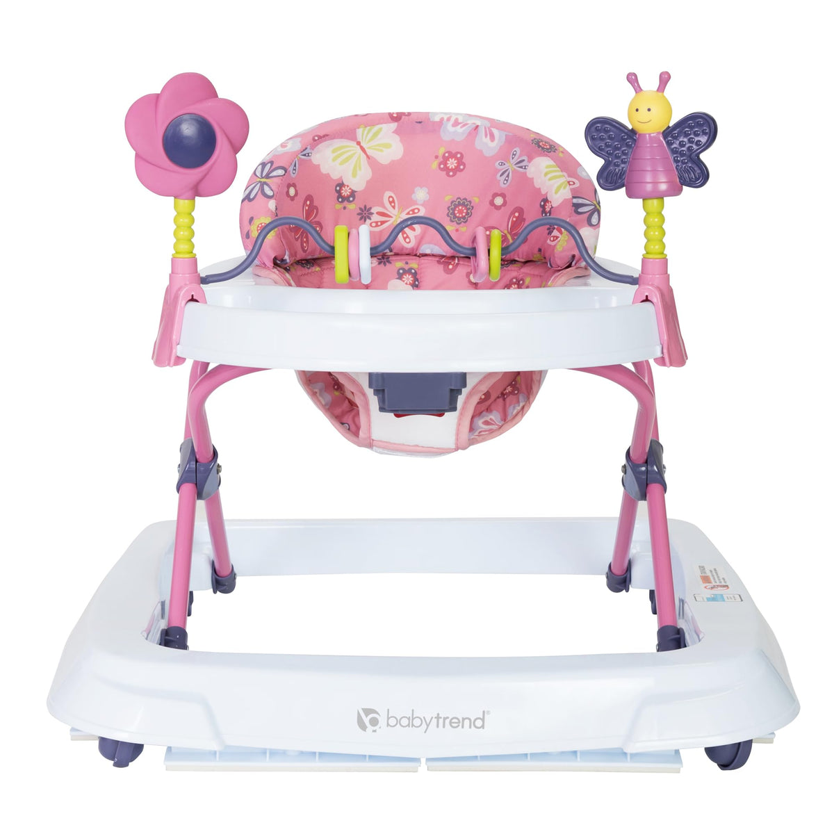 Activity Walker with Toy Bar, Front Wheels, Tray, Adjustable Height and Fold Frame V333733