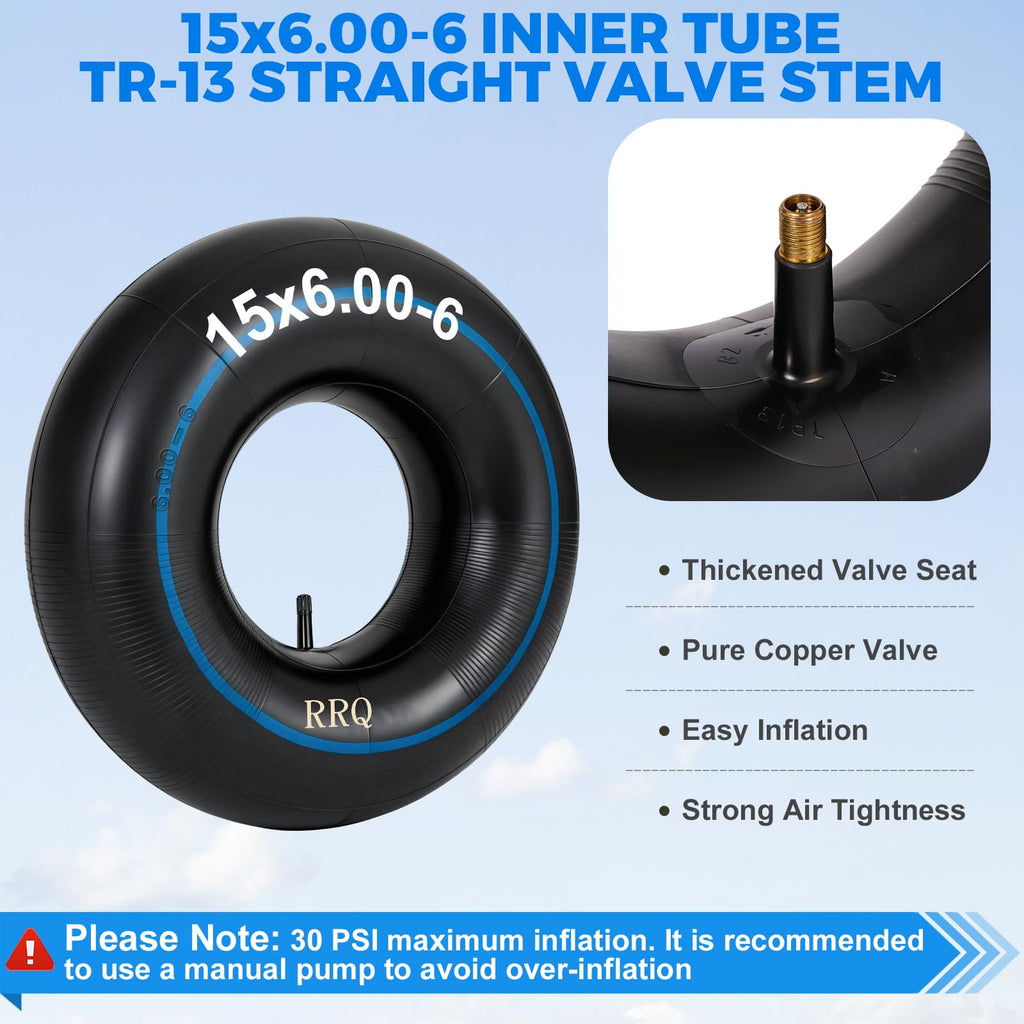 15x6.00-6 Lawn Mower Inner Tube, 2 Pack L59524
