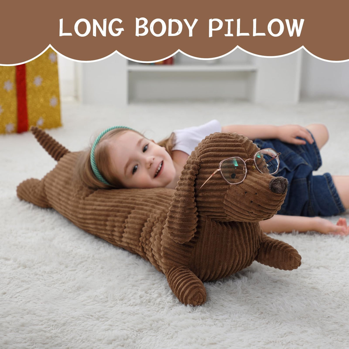 36" Dachshund Dog Stuffed Animal Plush Body Pillow B507