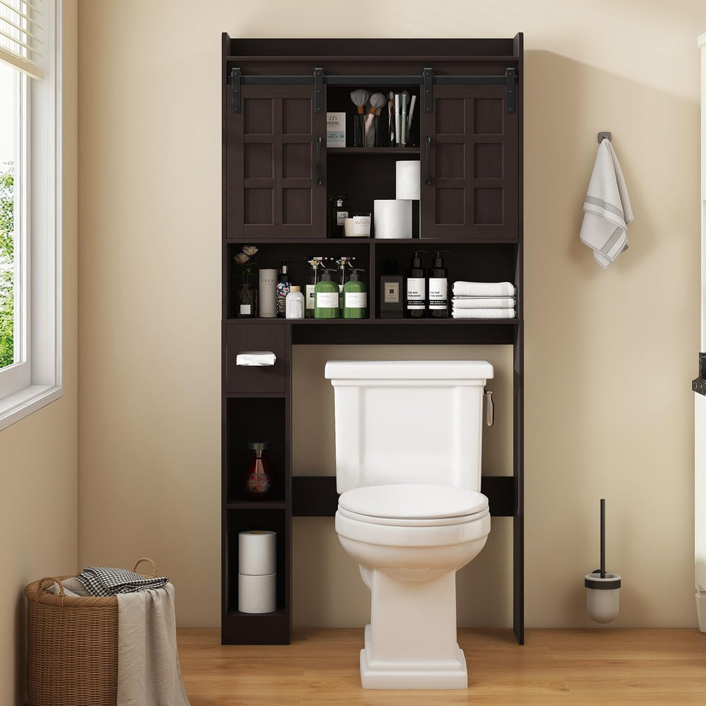 Over The Toilet Storage Cabinet with Sliding Doors W907