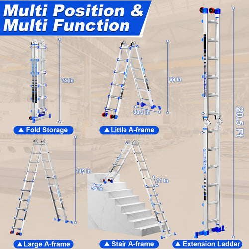 20FT Multi-Position Telescoping Ladder D702575