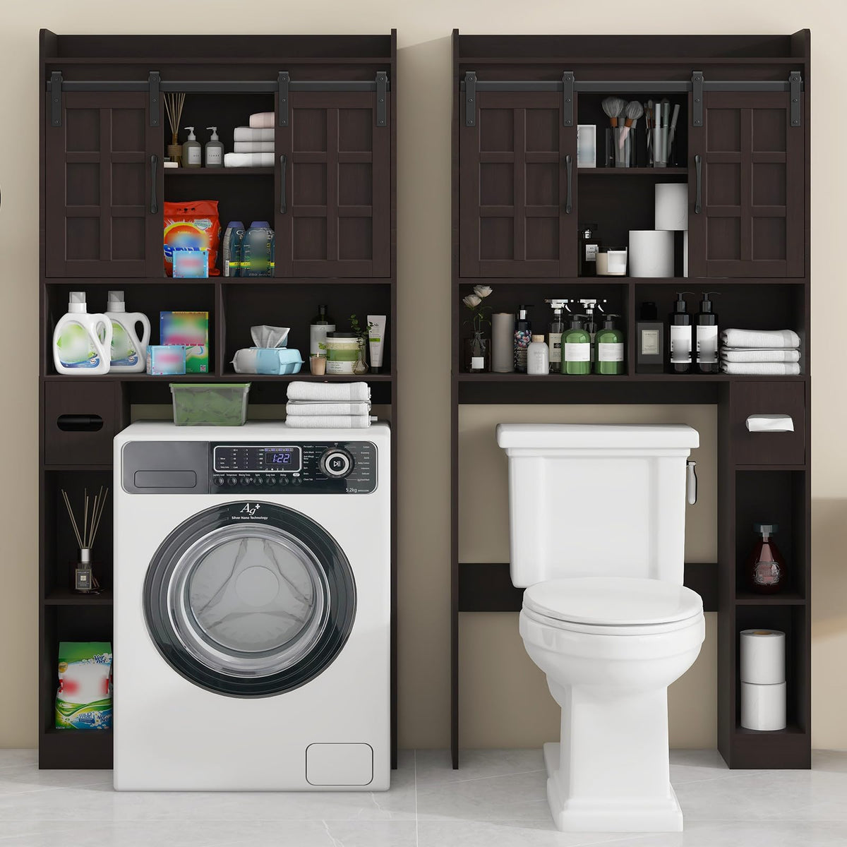 Over The Toilet Storage Cabinet with Sliding Doors W907