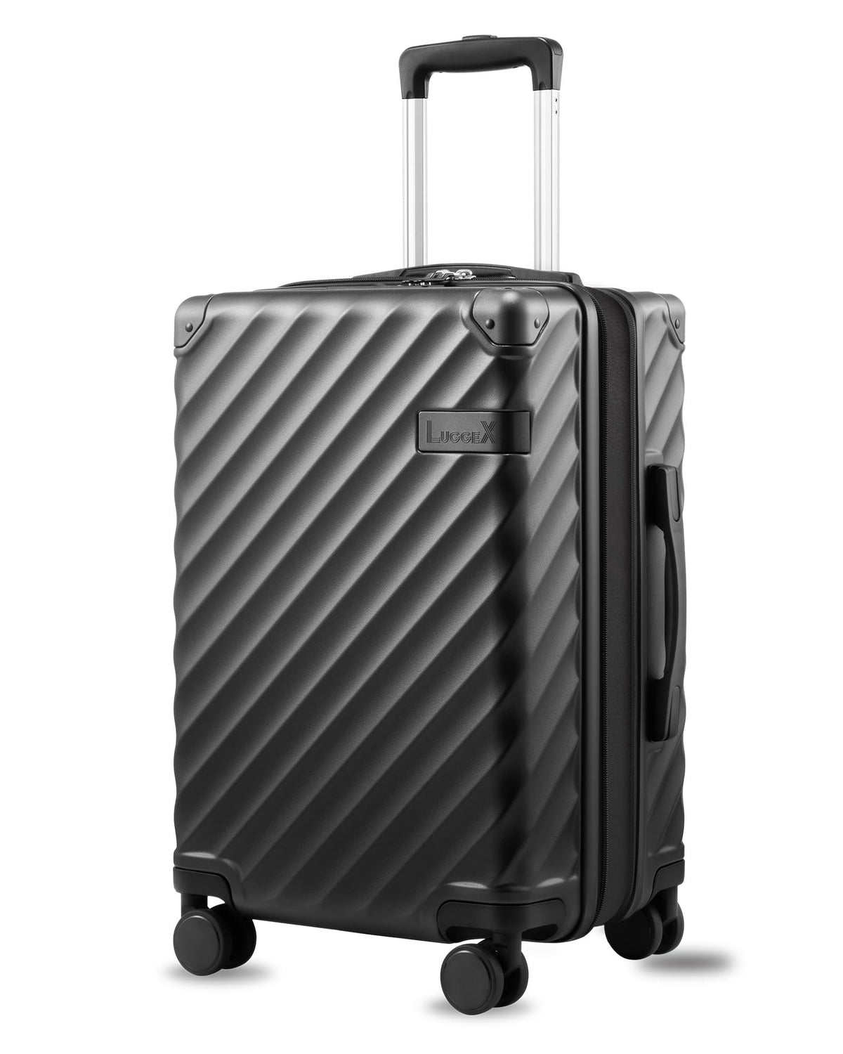 20 Inch Carry On Luggage 22x14x9 Charcoal Metallic X70395