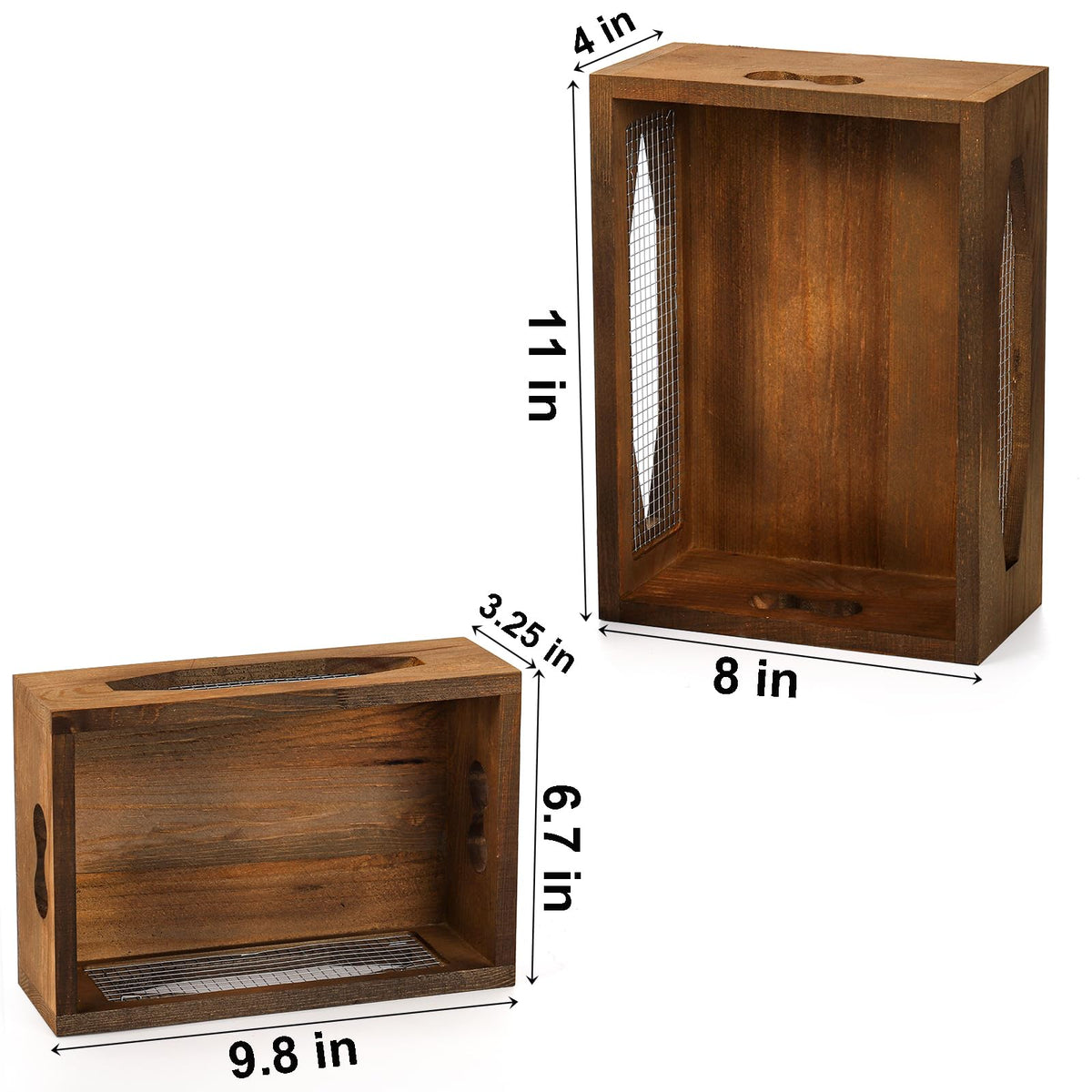 Set of 2 Wooden Nesting Countertop Baskets Y34405