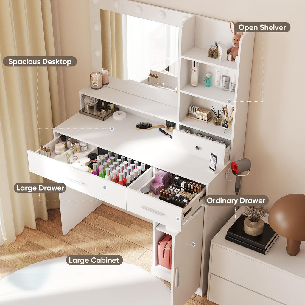 Makeup Vanity Desk with Mirror and Lights R969996