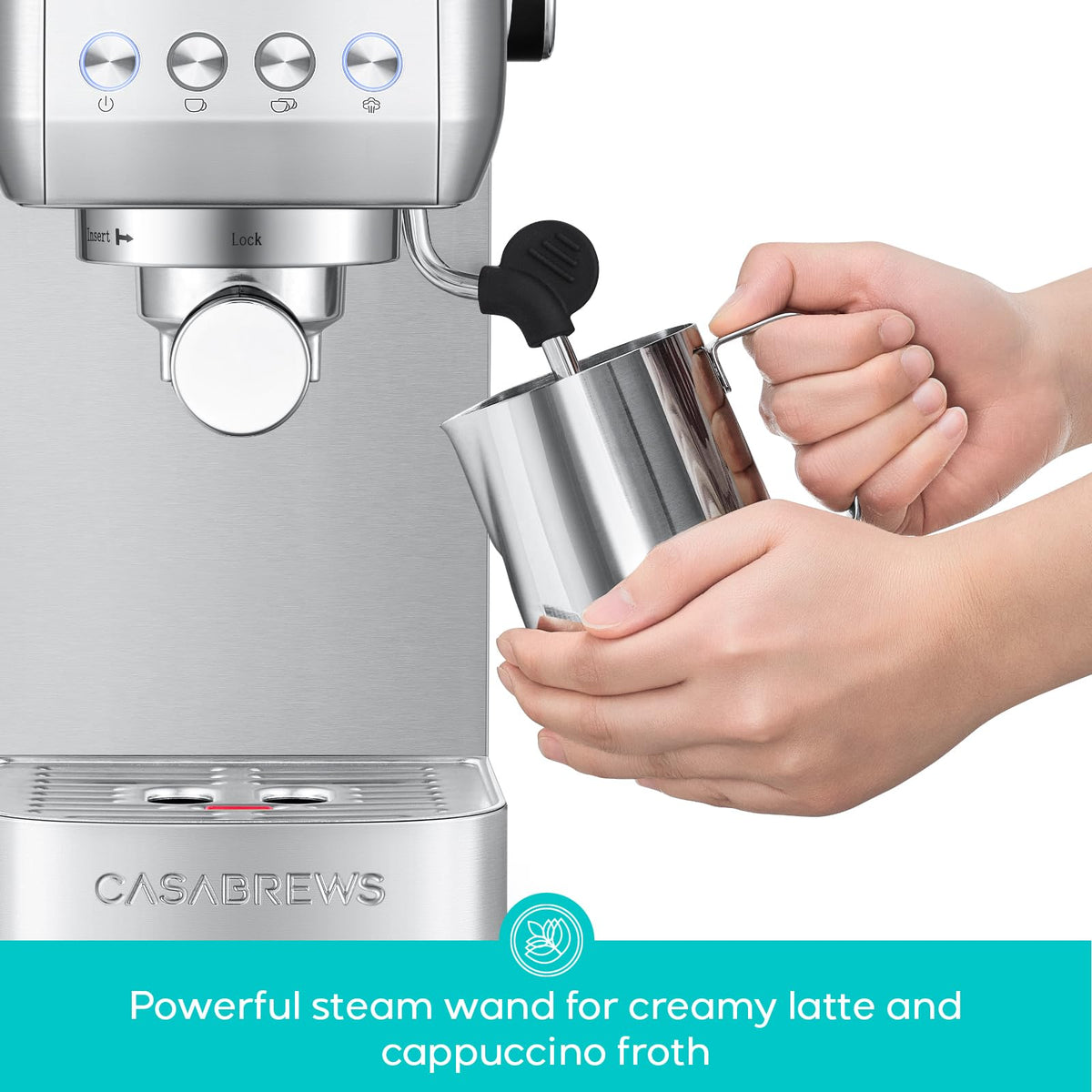 Stainless Steel Espresso Machine with Steam Wand B73755
