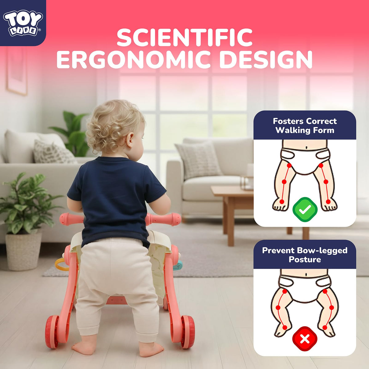 3-in-1 Baby Push Walker Sit to Stand Activity Table W60068