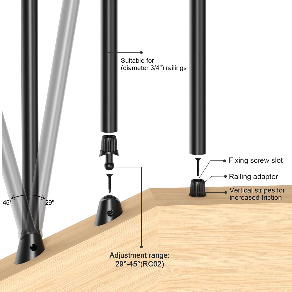 100 Pack 26" Round Black Aluminum Deck Balusters U137704