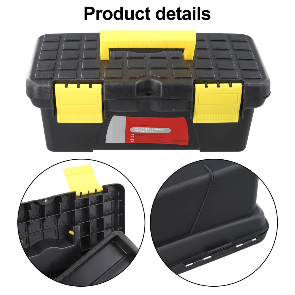 10 Inch Black Plastic Toolbox with Dual Layer Organization B938