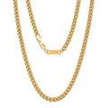 Gold Chain 18K Gold Filled Cuban Link 316L Stainless Steel Necklace X60663